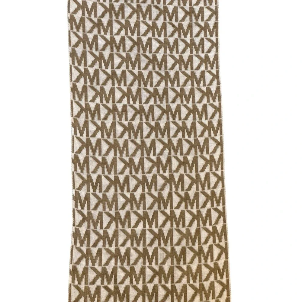 Scarf  Michael Kors MK Logo beige Cream Reversible 9.5